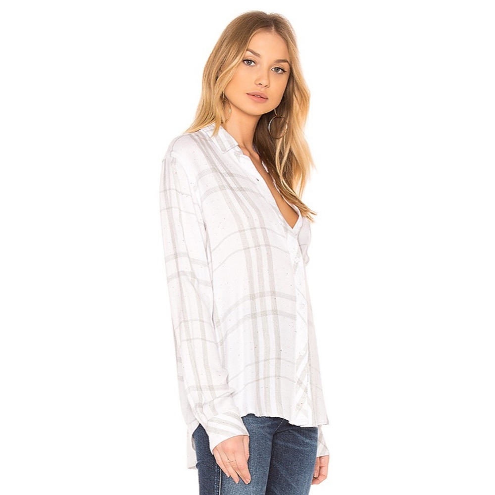 Rails Hunter Button Down White Charcoal Funfetti - image 2